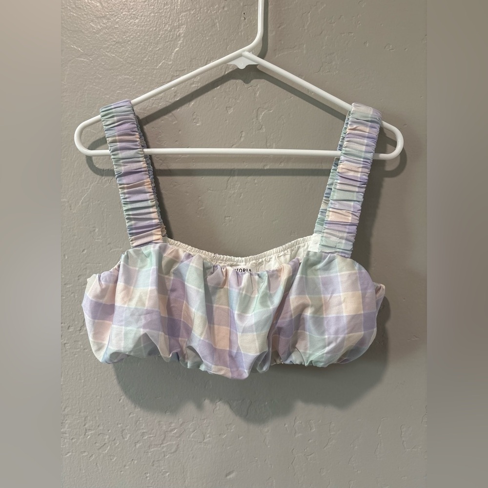 Storia Pastel Purple/Green/Yellow Crop Top